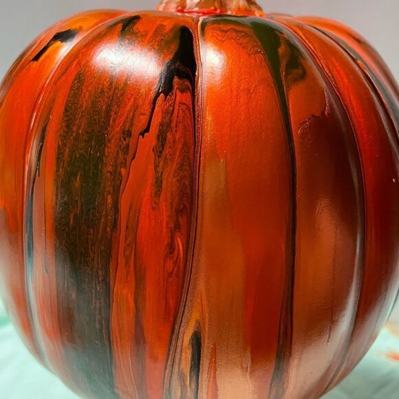 HAND PAINTED SPOOKY HALLOWEEN PUMPKIN - Picture 2 of 4